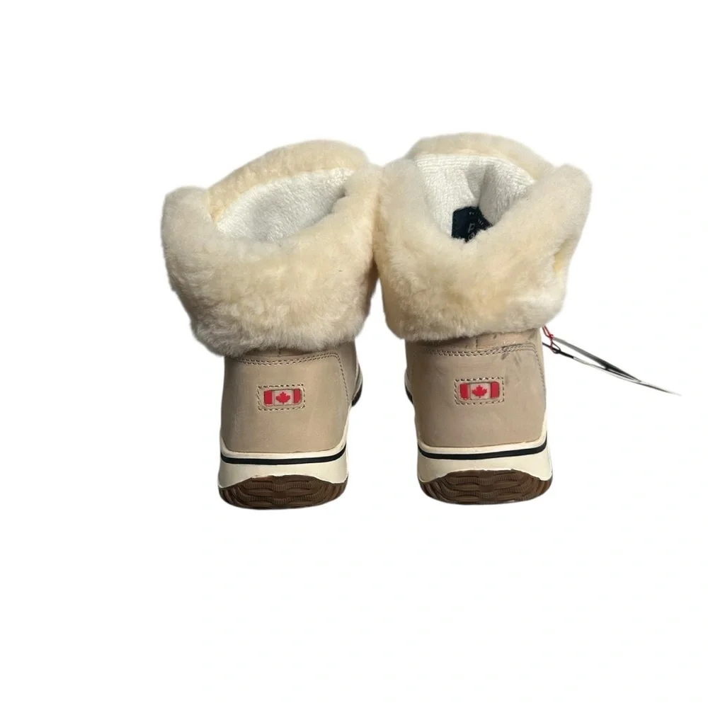 Pajar Galat Ankle Sheepskin Snow Waterproof Leather Boot Sand Women’s Size 6-6.5